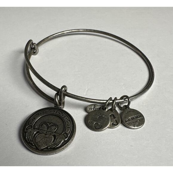 Alex & Ani Silver Tone Claddagh Expandable Bracelet - Picture 1 of 2